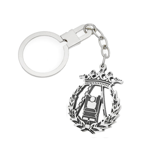 Llavero Insignia de Topografía en Plata de Ley 925