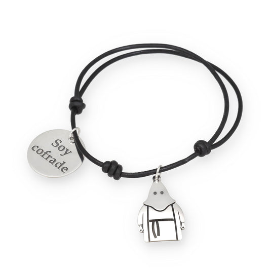 Pulsera Soy Cofrade en Cuero y Plata de Ley 925