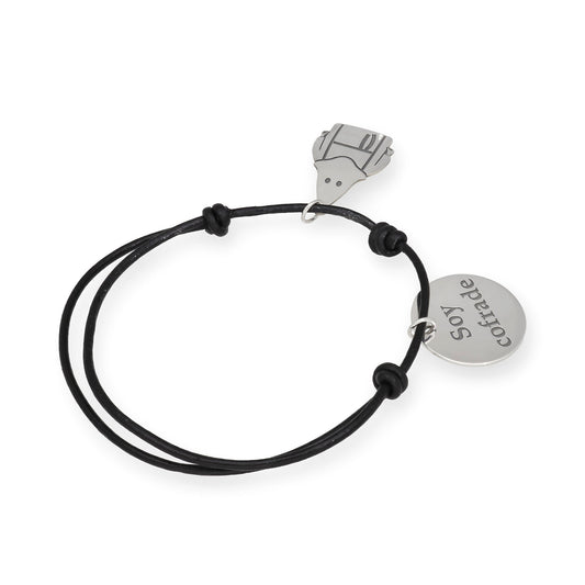 Pulsera Soy Cofrade en Cuero y Plata de Ley 925