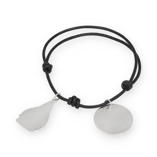 Pulsera Soy Cofrade en Cuero y Plata de Ley 925