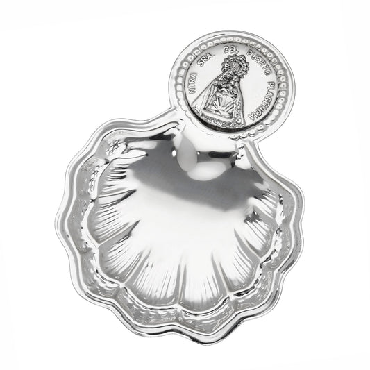 Concha de Bautismo en Alpaca Plateada Virgen del Puerto Plasencia
