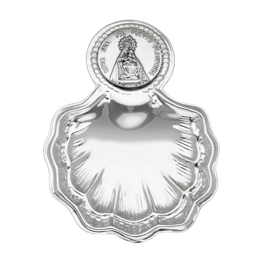 Concha de Bautismo en Alpaca Plateada Virgen del Puerto Plasencia
