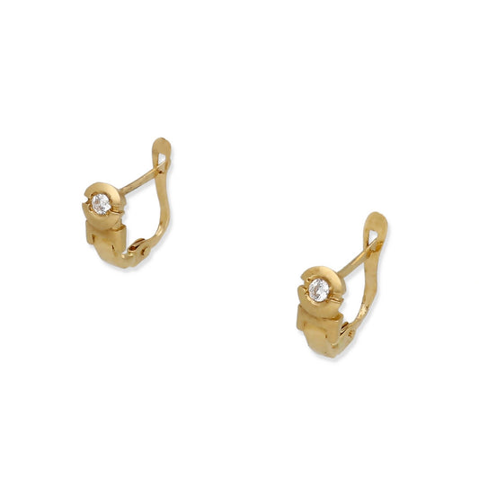 Pendientes Tunsak en Oro de 18K con Circonita Central