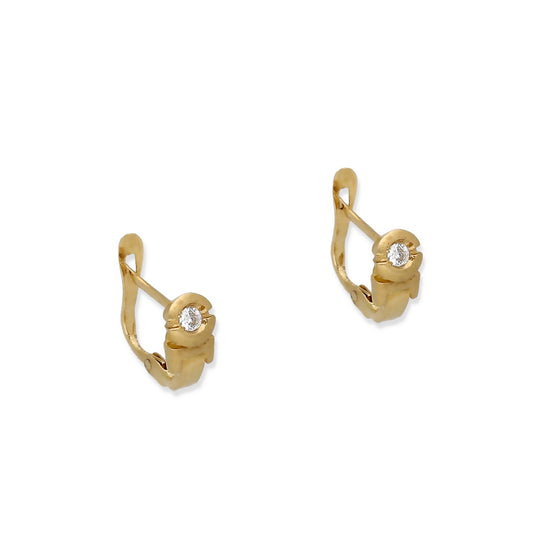 Pendientes Tunsak en Oro de 18K con Circonita Central
