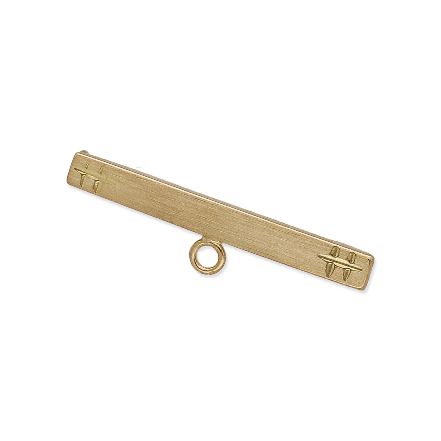 Imperdible Bebé de Barra Mate con Bordes Cuadrados en Oro Amarillo 18K