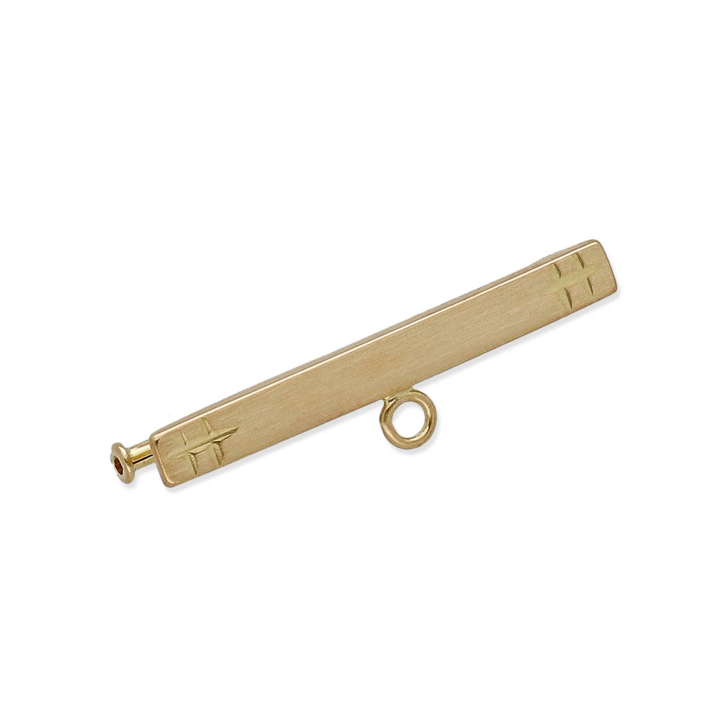 Imperdible Bebé de Barra Mate con Bordes Cuadrados en Oro Amarillo 18K