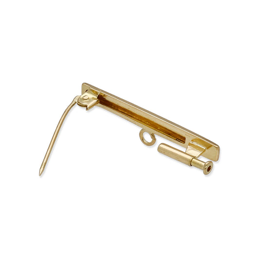 Imperdible Bebé de Barra Mate con Bordes Cuadrados en Oro Amarillo 18K