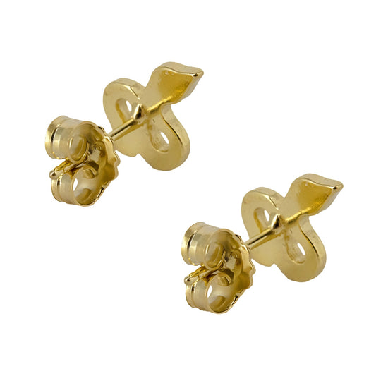 Pendientes Botón de Serpiente en Plata de Ley 925 Bañada en Oro 18K