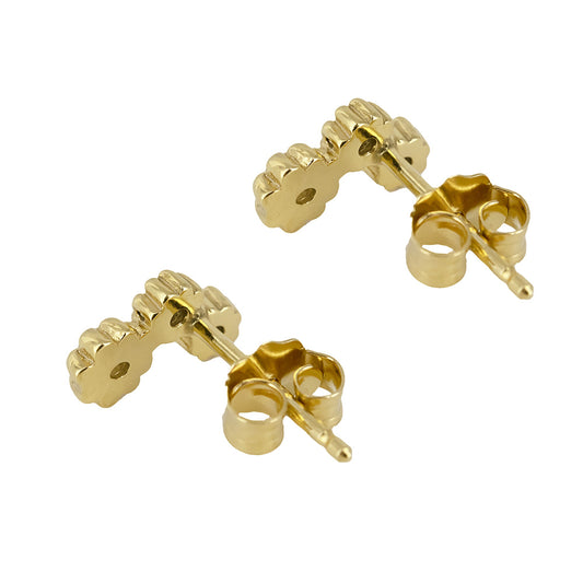 Pendientes de Flores con Circonita en Plata de Ley 925 Bañada en Oro 18K