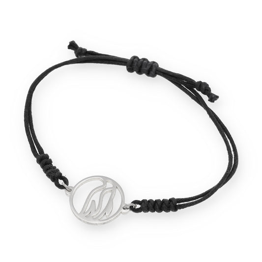 Pulsera Macramé de Pingüino con Plata de Ley 925