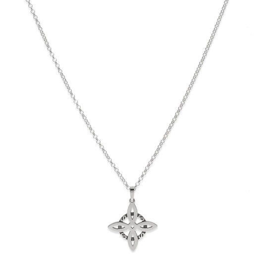 Collar con Colgante de Nudo de Bruja en Plata de Ley 925