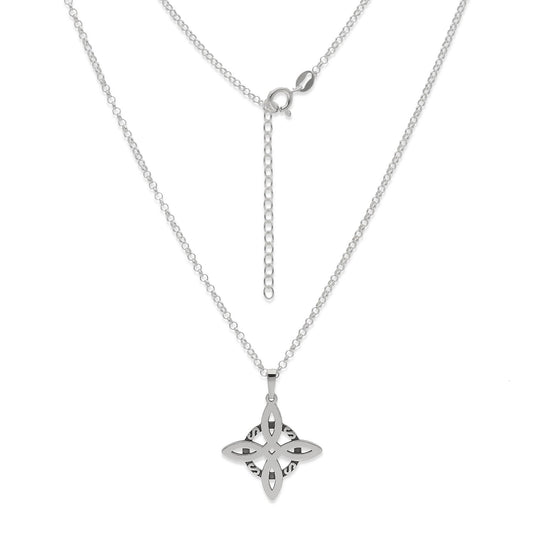 Collar con Colgante de Nudo de Bruja en Plata de Ley 925