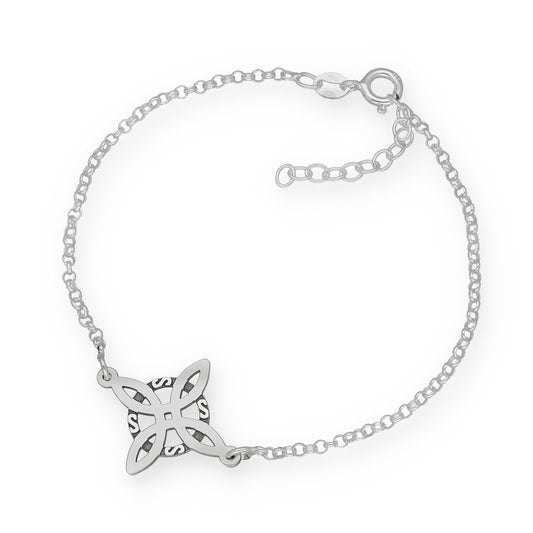 Pulsera de Nudo de Bruja en Plata de Ley 925