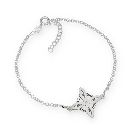 Pulsera de Nudo de Bruja en Plata de Ley 925