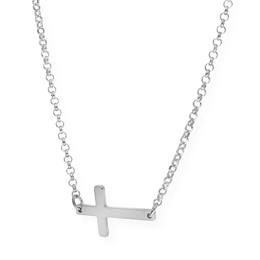 Colgante de Cruz Horizontal en Plata de Ley 925