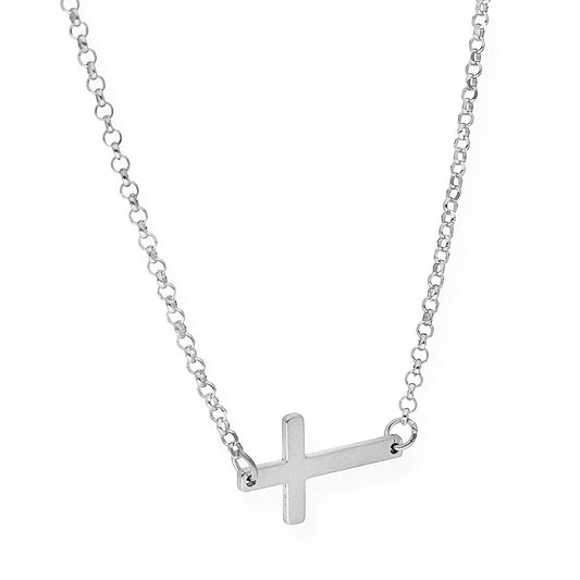 Colgante de Cruz Horizontal en Plata de Ley 925