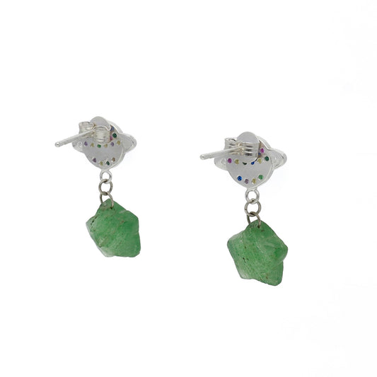 Pendientes de Saturno en Plata de Ley 925 con Piedras de Colores