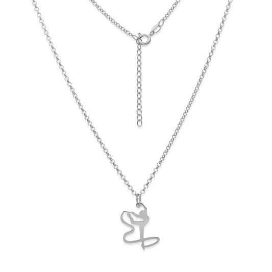 Collar con Colgante de Gimnasia Artística en Plata de Ley 925