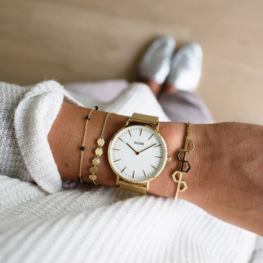 Reloj Cluse LA BOHEME Mesh Gold/White CL18109