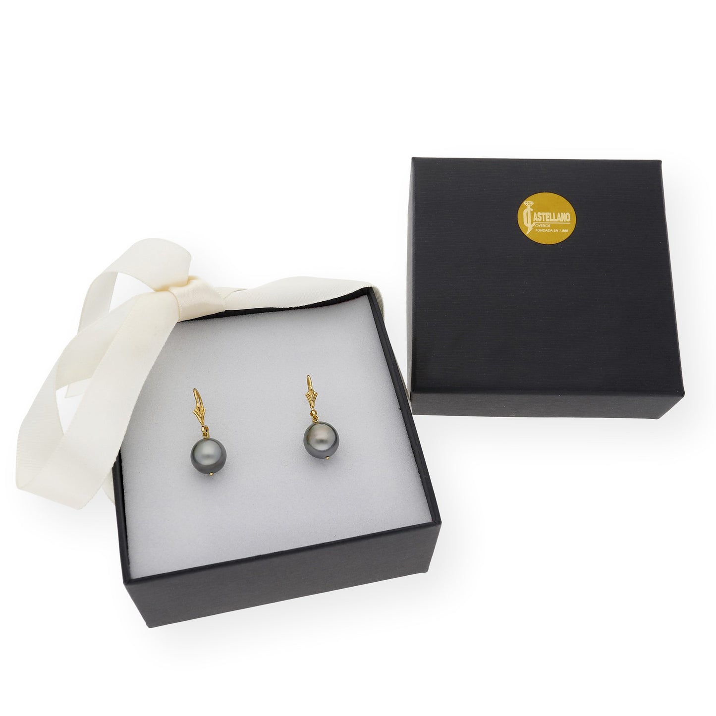 Pendientes Balista en Oro de Ley 18K con Perlas Tahití