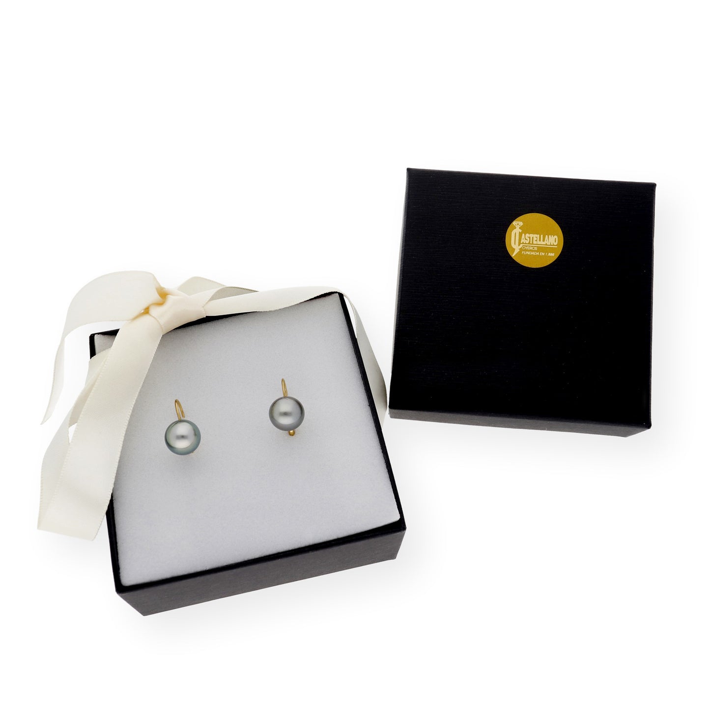 Pendientes en Oro de Ley 18K con Perlas Tahití