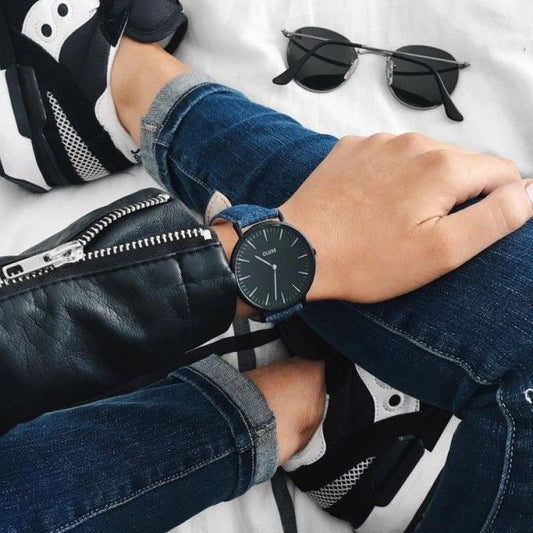 Reloj Cluse LA BOHEME Full Black Blue Denim CL18507