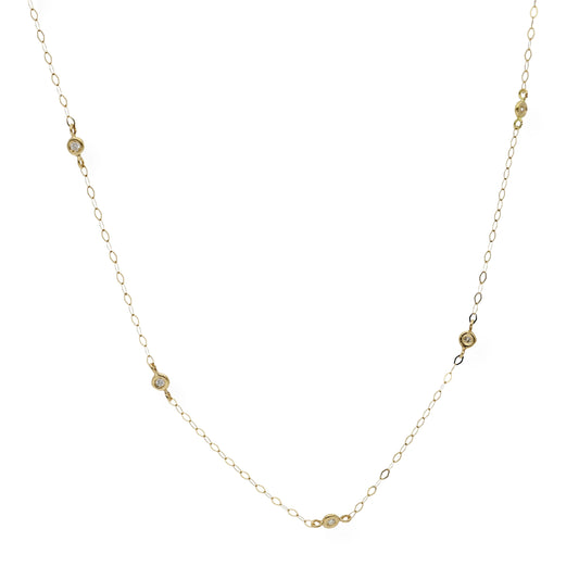 Gargantilla Chatón en Oro 18k y Diamantes Engastados