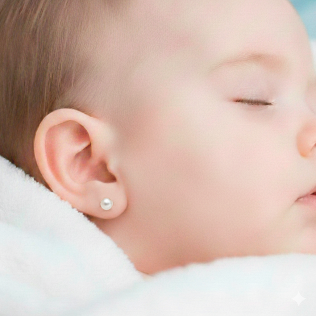 Pendientes de Oro con Perlas Cultivadas Rosca de 4mm