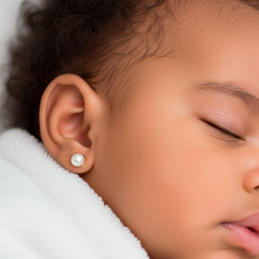 Pendientes de Oro con Perlas Cultivadas de 3mm