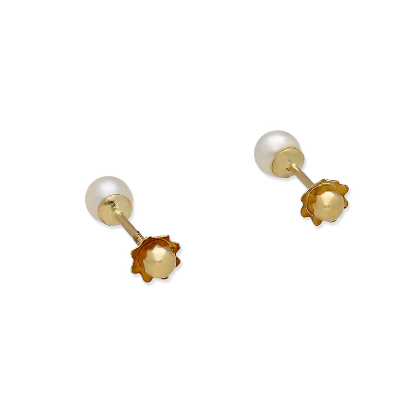 Pendientes de Oro con Perlas Cultivadas Rosca de 4mm