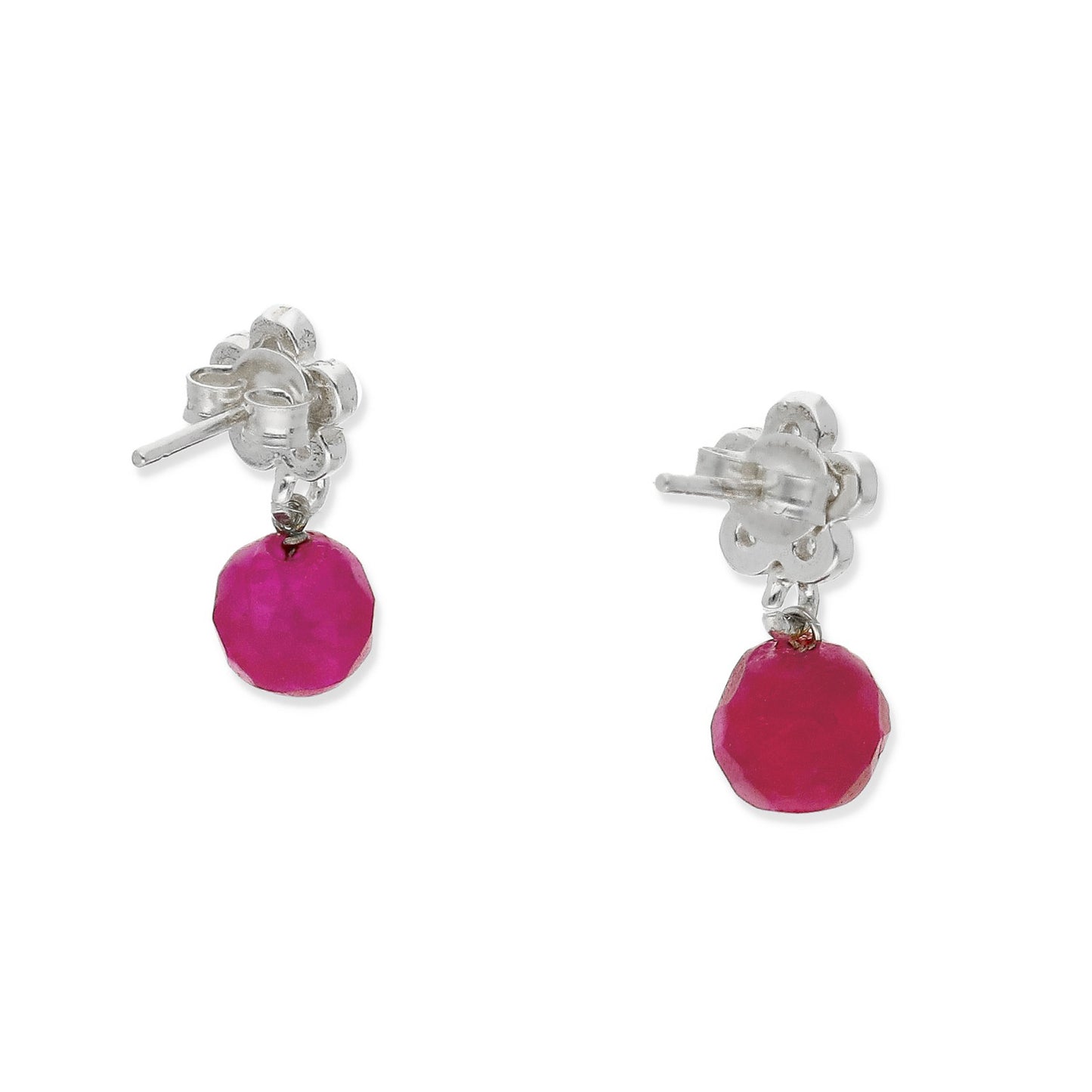 Pendientes Werts Plata 925 con Cuarzo Rojo y Circonita