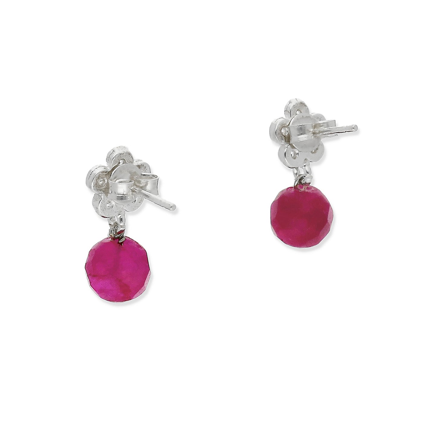 Pendientes Werts Plata 925 con Cuarzo Rojo y Circonita