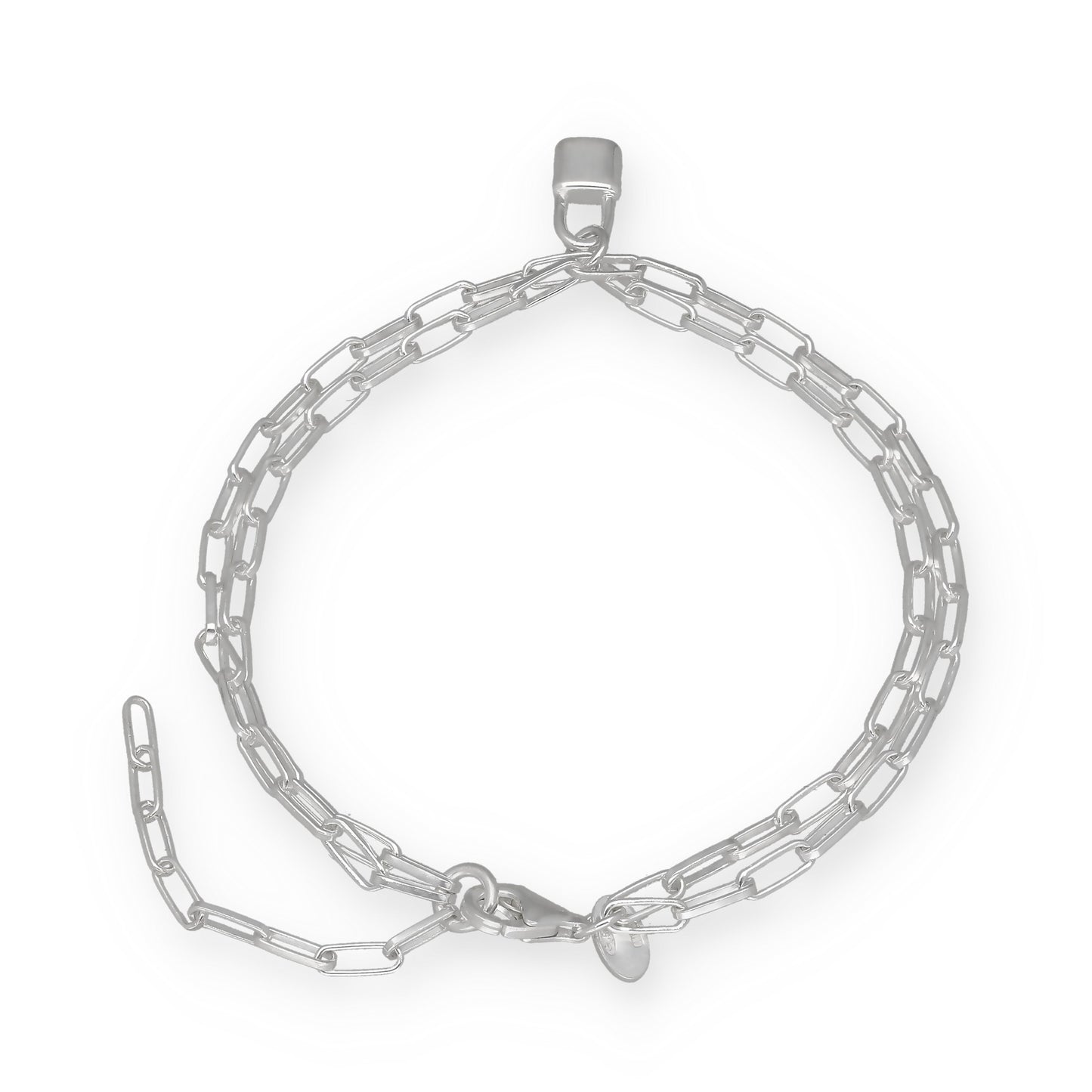 Pulsera Doble Cadena con Candado de Plata de Ley 925