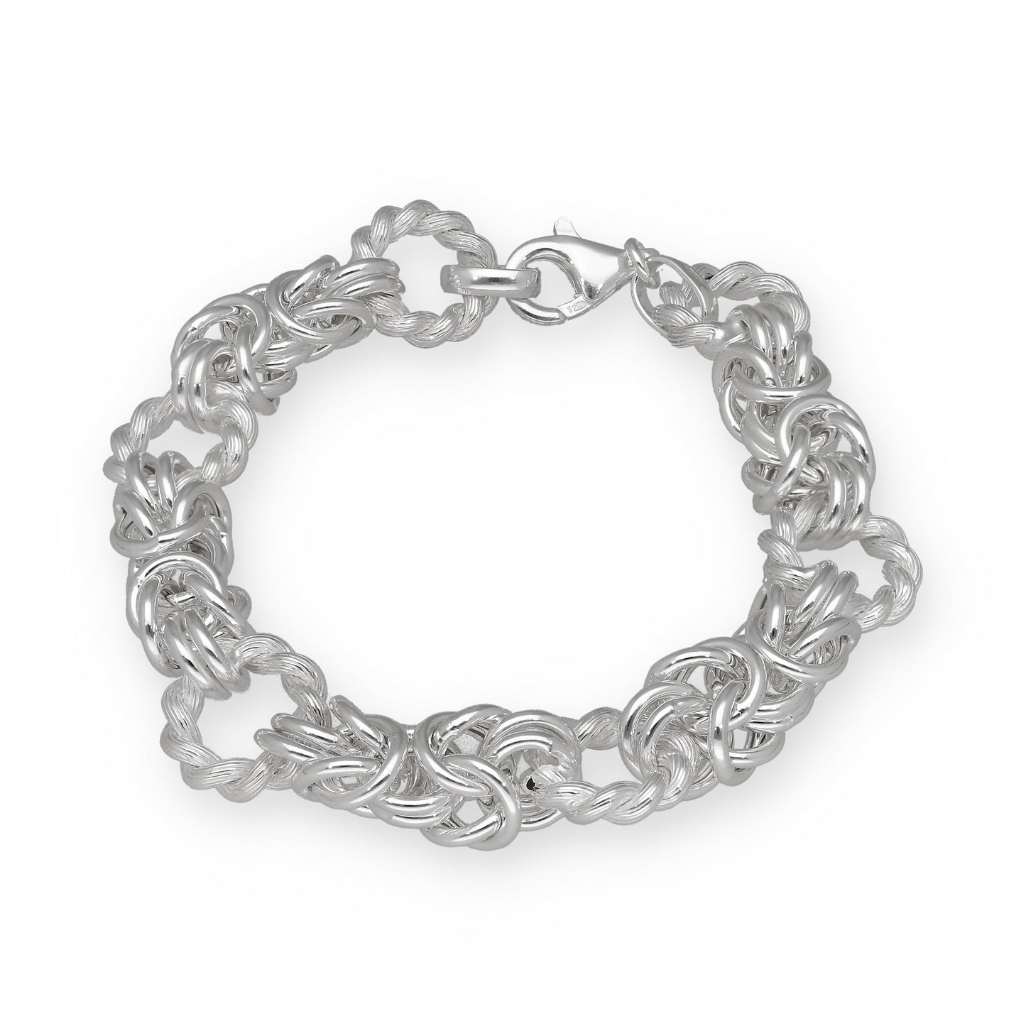 Pulsera Nudos Retorcidos de Plata de Ley 925