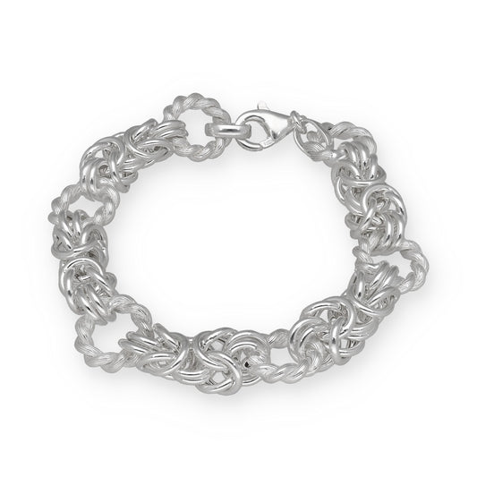 Pulsera Nudos Retorcidos de Plata de Ley 925