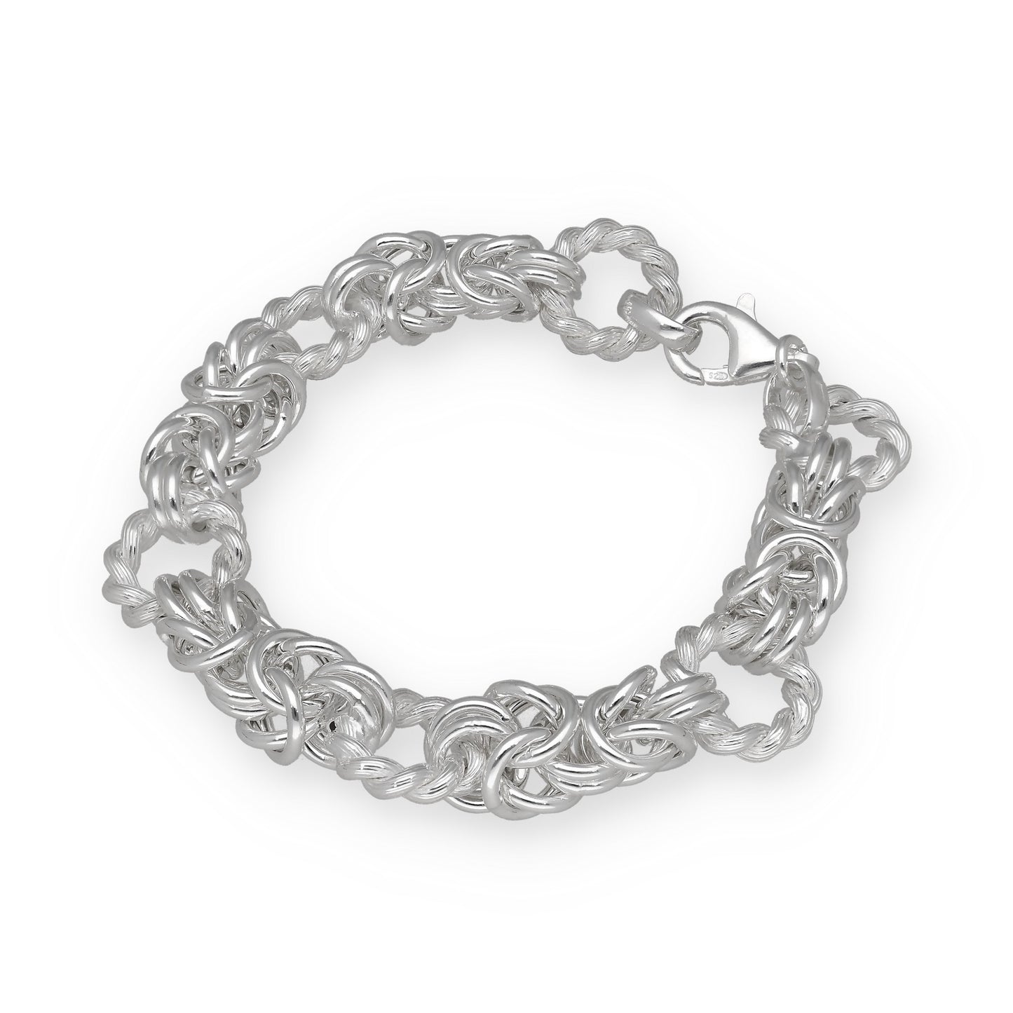 Pulsera Nudos Retorcidos de Plata de Ley 925