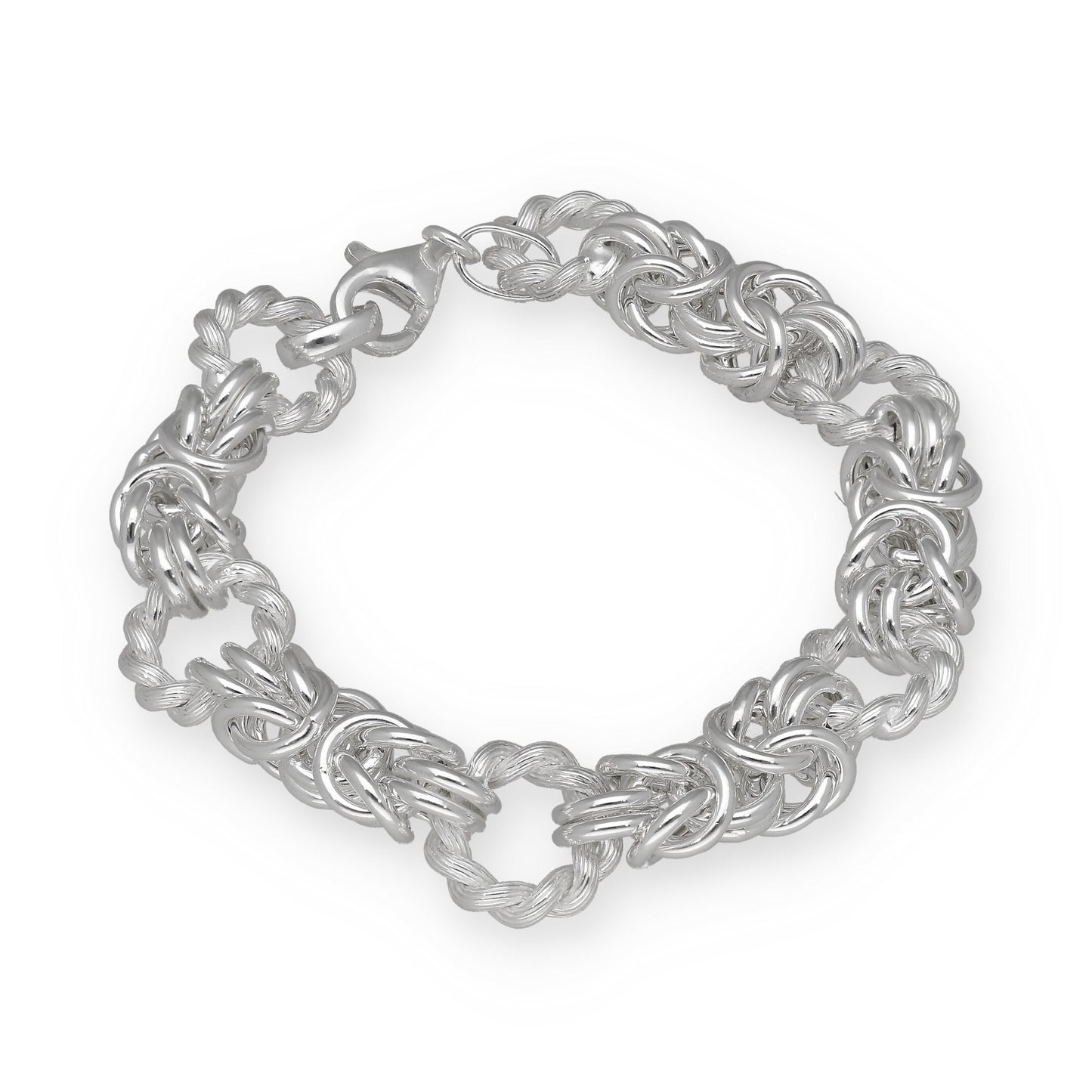 Pulsera Nudos Retorcidos de Plata de Ley 925