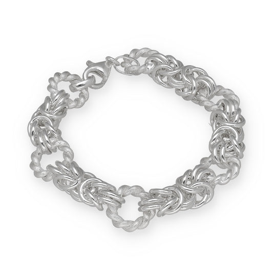 Pulsera Nudos Retorcidos de Plata de Ley 925