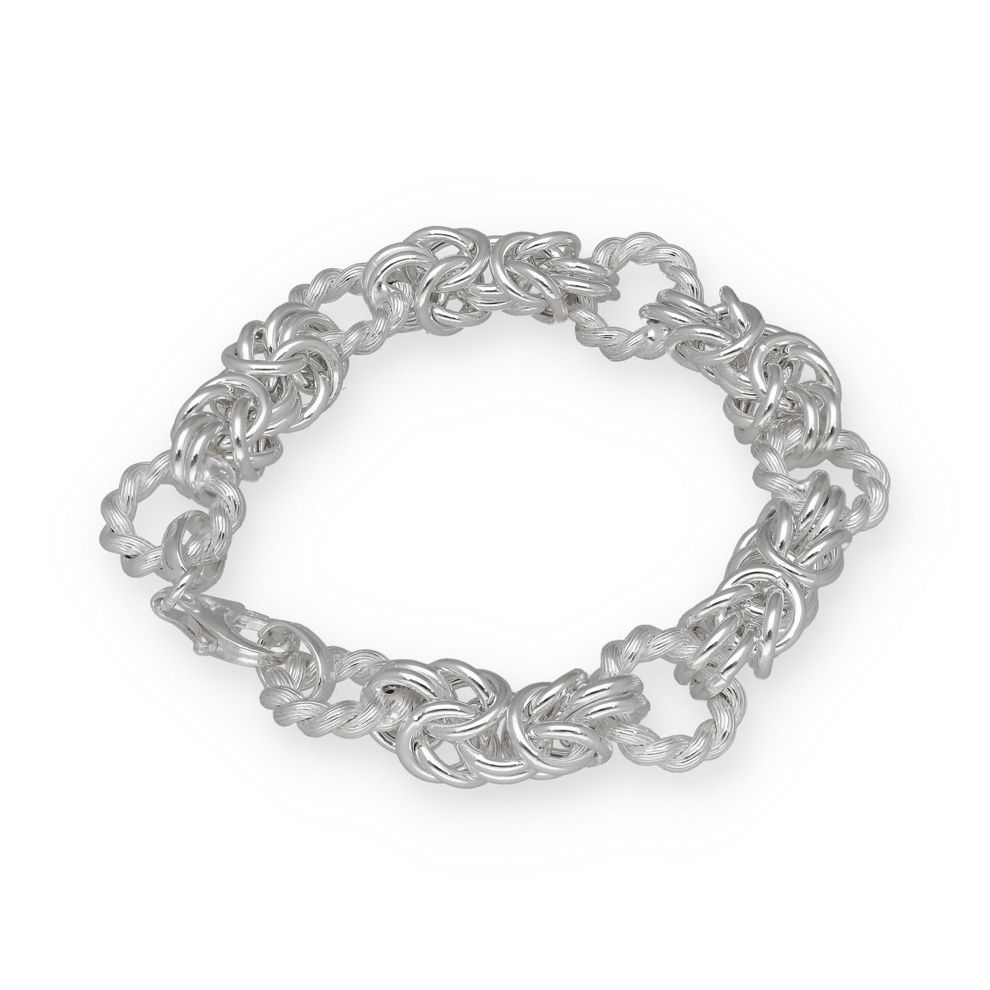Pulsera Nudos Retorcidos de Plata de Ley 925