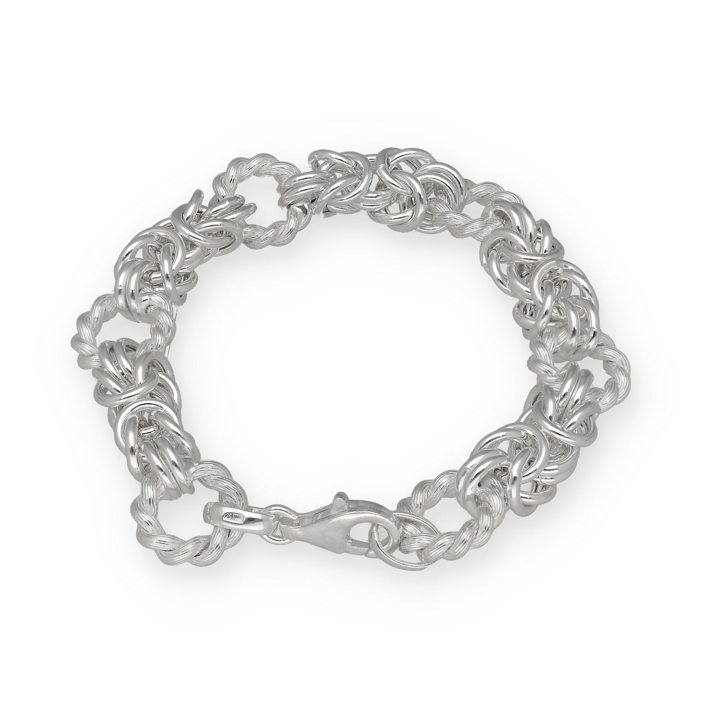 Pulsera Nudos Retorcidos de Plata de Ley 925