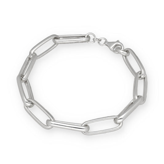 Pulsera Eslabones Largos de Plata de Ley 925