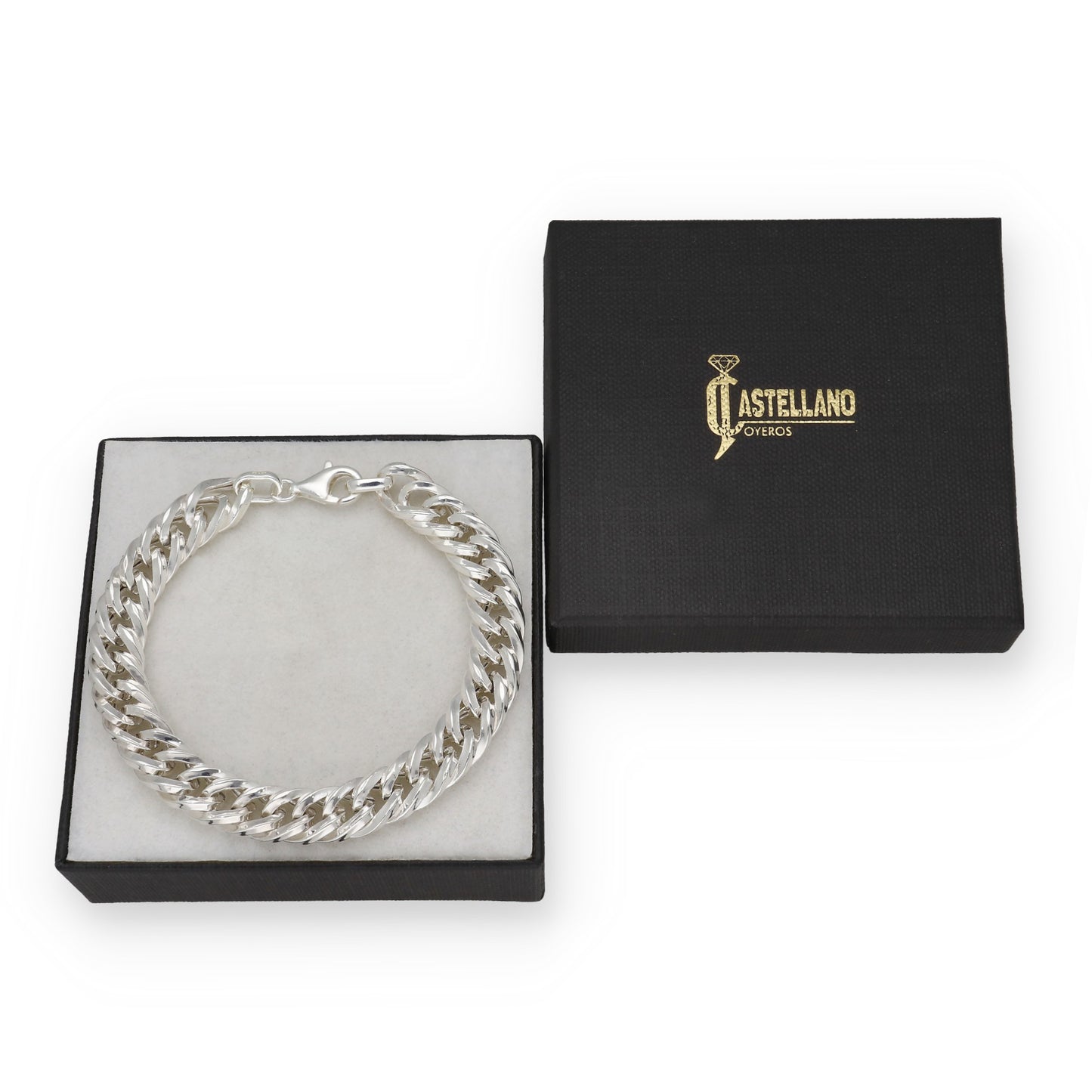 Pulsera Barbada 8.5mm de Plata de Ley 925
