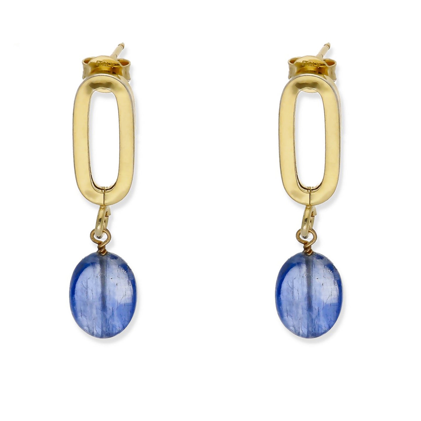 Pendientes Iris Plata 925 con Baño de Oro 18k y Zafiro