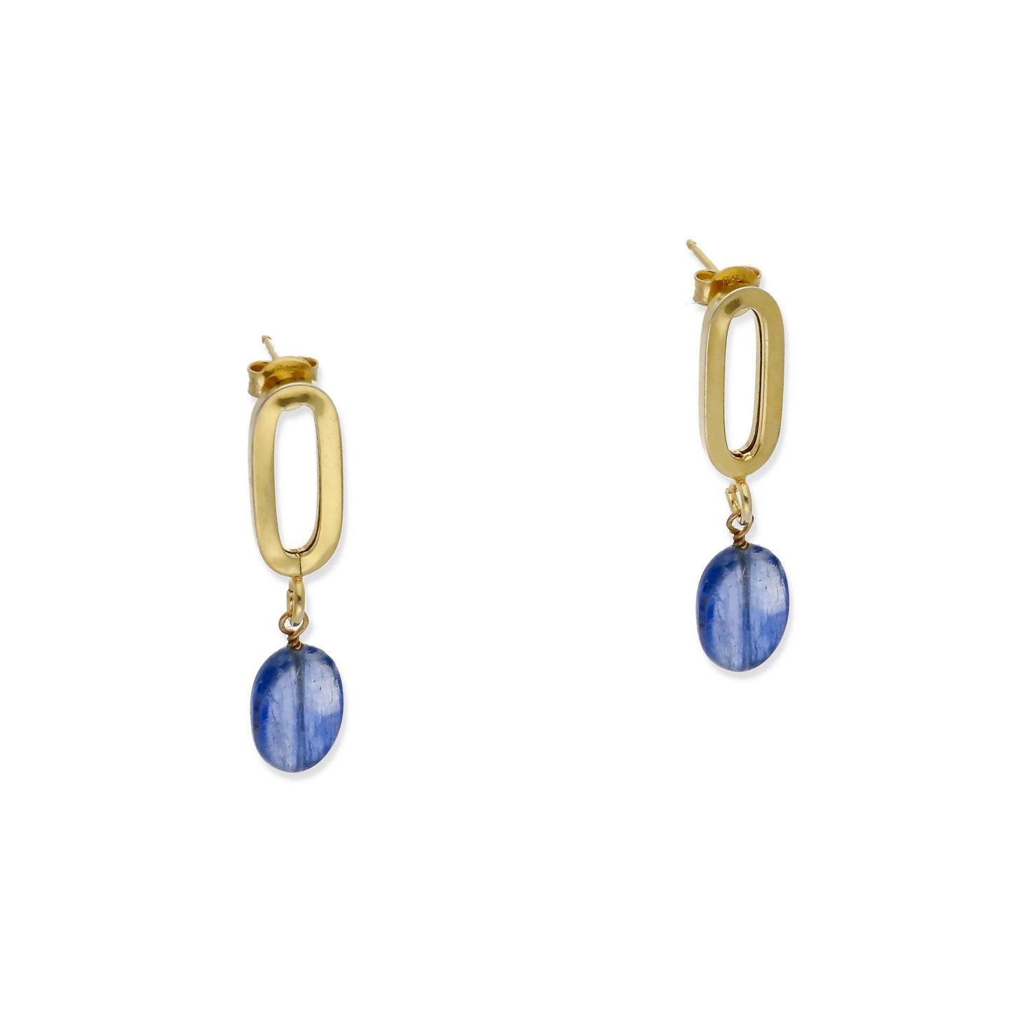 Pendientes Iris Plata 925 con Baño de Oro 18k y Zafiro