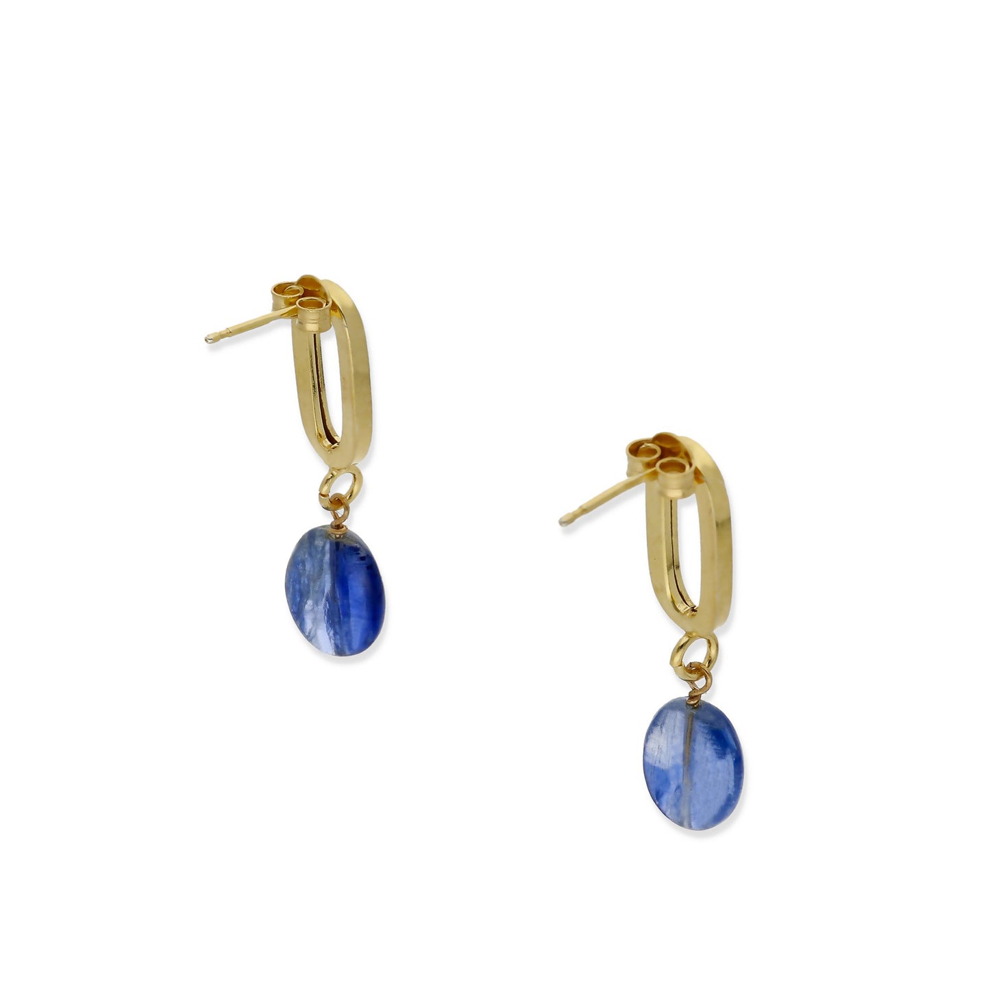Pendientes Iris Plata 925 con Baño de Oro 18k y Zafiro