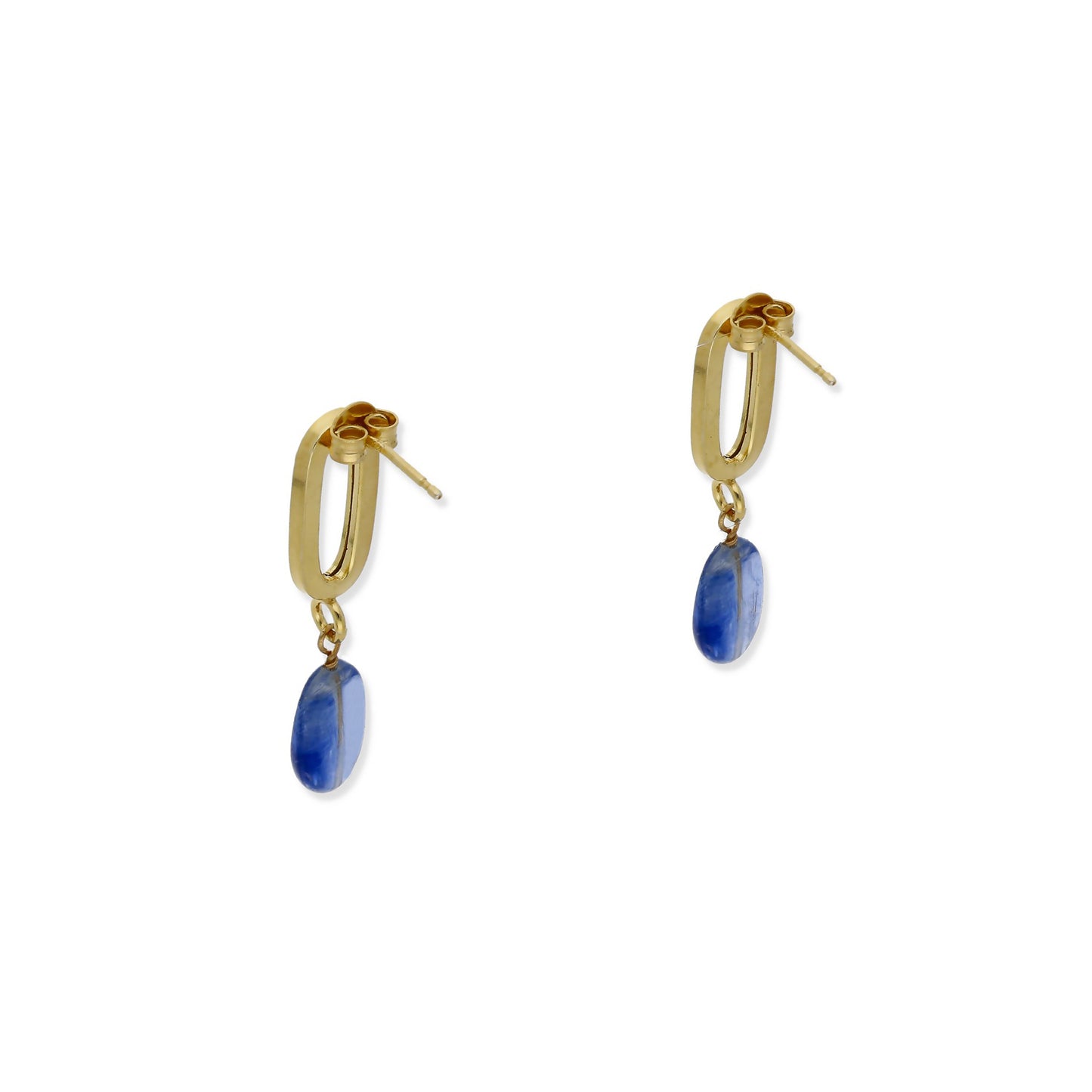 Pendientes Iris Plata 925 con Baño de Oro 18k y Zafiro