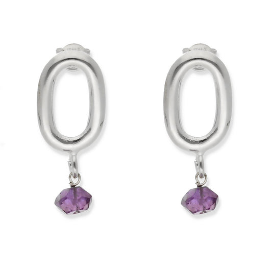 Pendientes Urus Plata 925 y Amatista Facetada