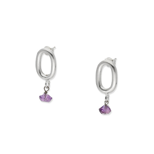 Pendientes Urus Plata 925 y Amatista Facetada