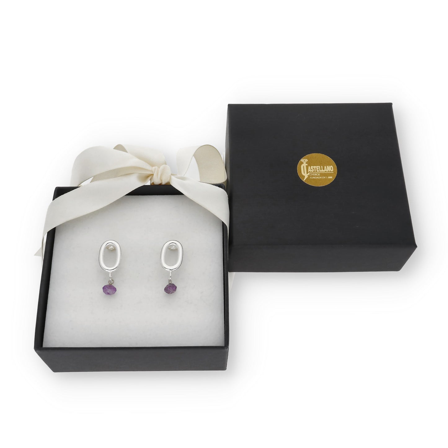 Pendientes Urus Plata 925 y Amatista Facetada