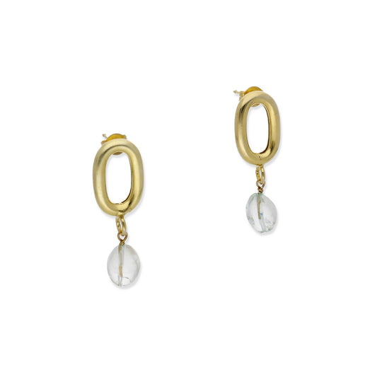 Pendientes Urus Plata 925 con Baño de Oro 18K y Topacio Blanco